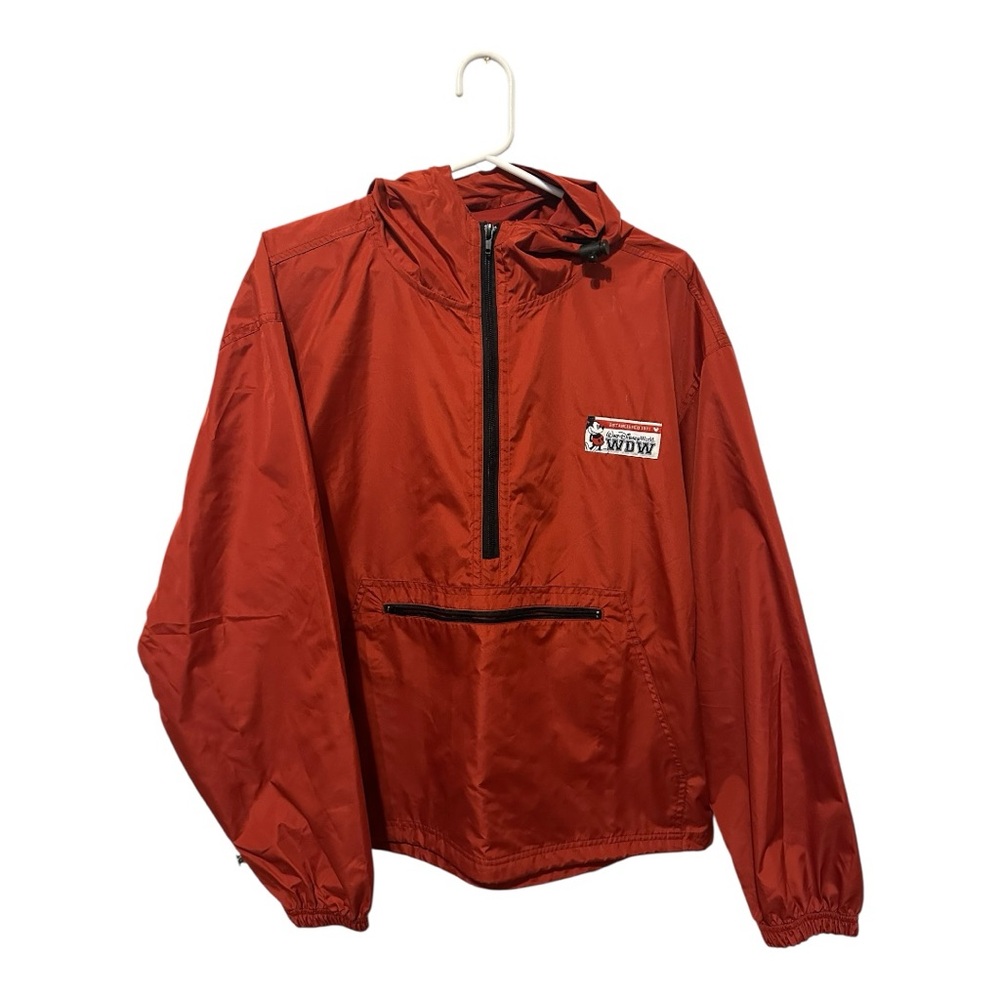 Vintage Disney World WDW Est. 1971 Mickey Mouse Red Windbreaker Jacket Sz Large